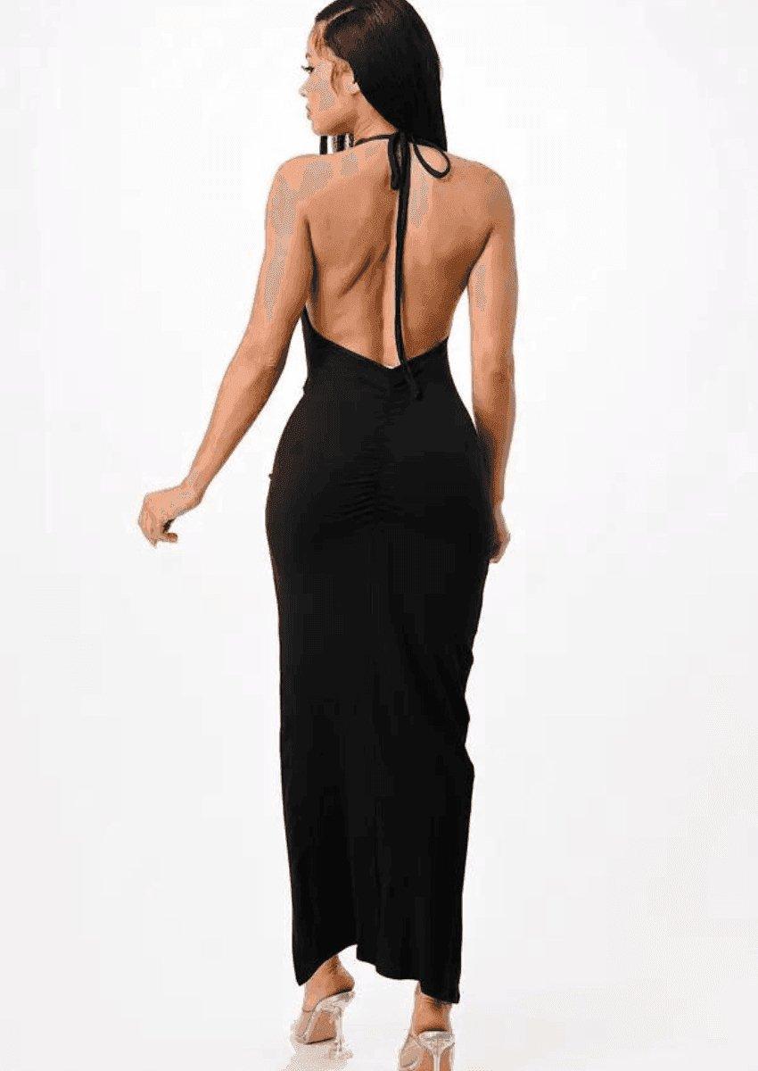 Solid Open Back Dress, [product type]