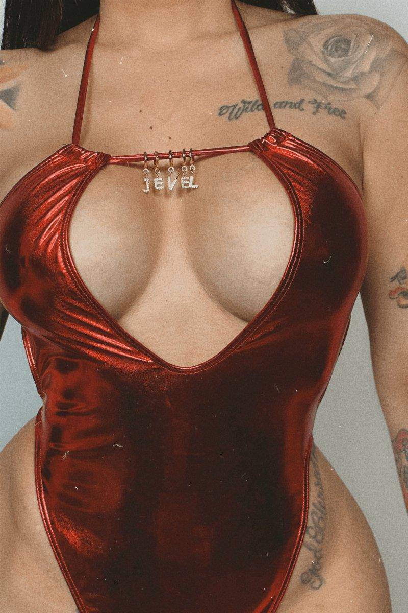 LOLA RED METALLIC ONE PIECE - Swimwear | Mabel Love Co LOLA RED METALLIC ONE PIECE - Swimwear | Mabel Love Co