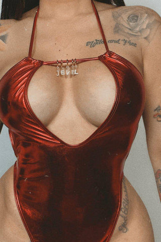 LOLA RED METALLIC ONE PIECE - Mabel Love Co - Swimwear