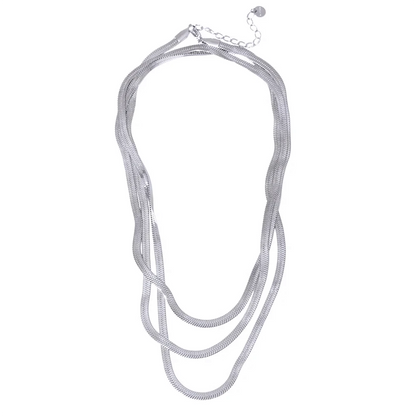 Long Flat Snake Stacking Necklace