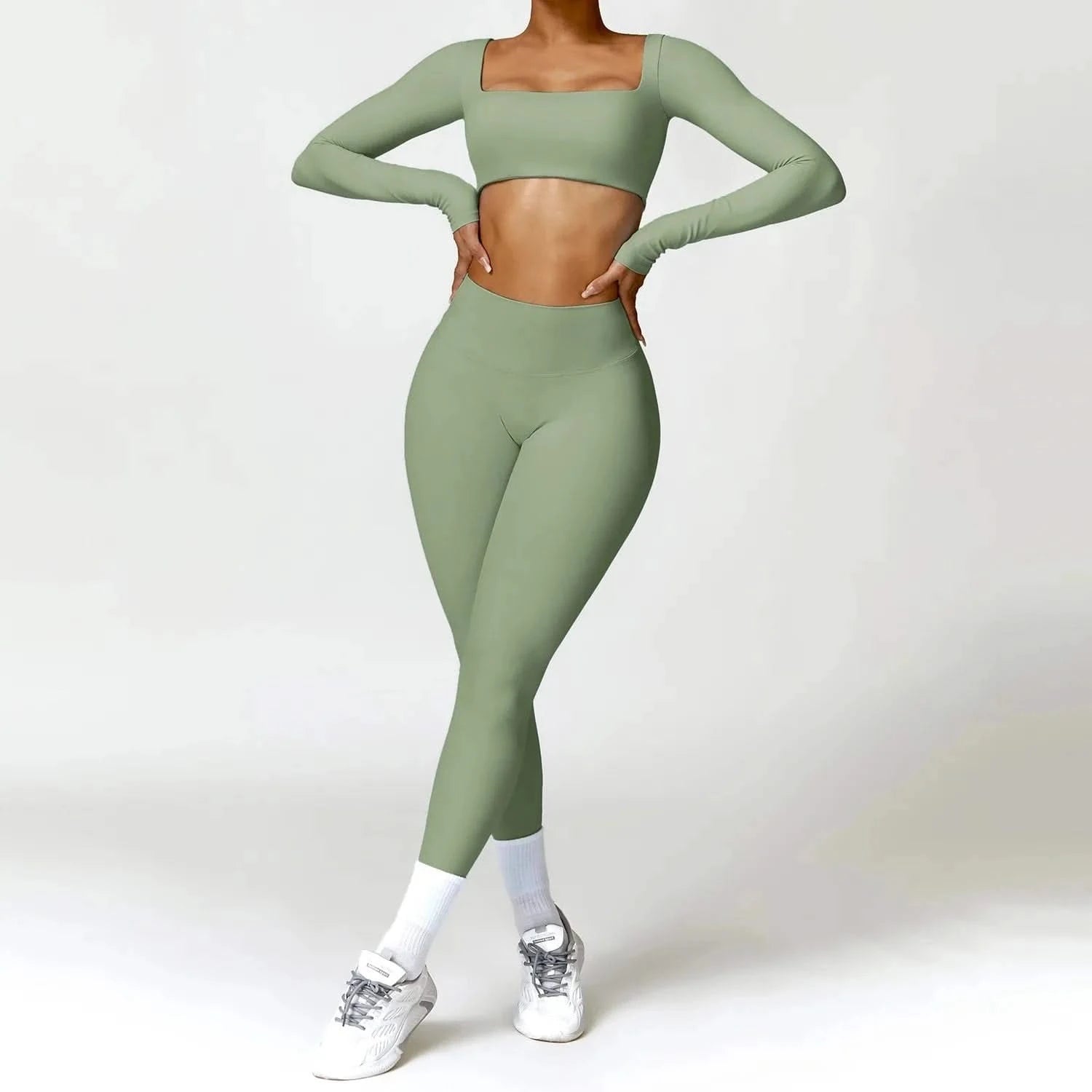 Long Sleeve and Leggings Yoga 2 Piece Set - Stylish Activewear | Mabel Love Co Long Sleeve and Leggings Yoga 2 Piece Set - Stylish Activewear | Mabel Love Co