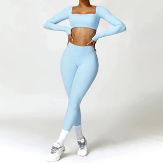 Long Sleeve and Leggings Yoga 2 piece Set