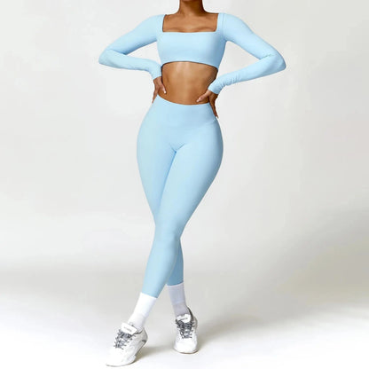 Long Sleeve and Leggings Yoga 2 piece Set