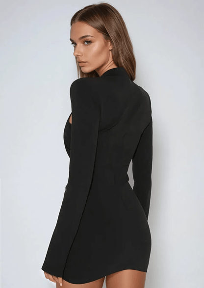 Long Sleeve Mini Dress with Keyhole Cut-Outs