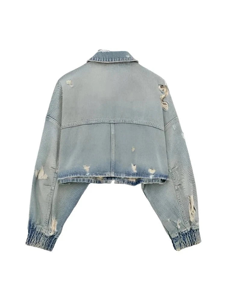 Loose Denim Short Jacket