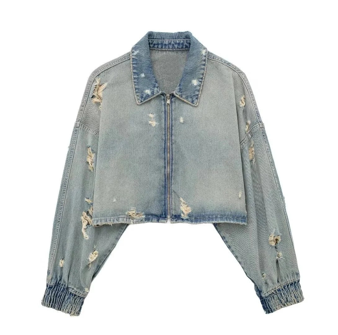 Loose Denim Short Jacket