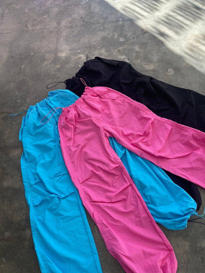 Loose Fit Parachute Pants Pink