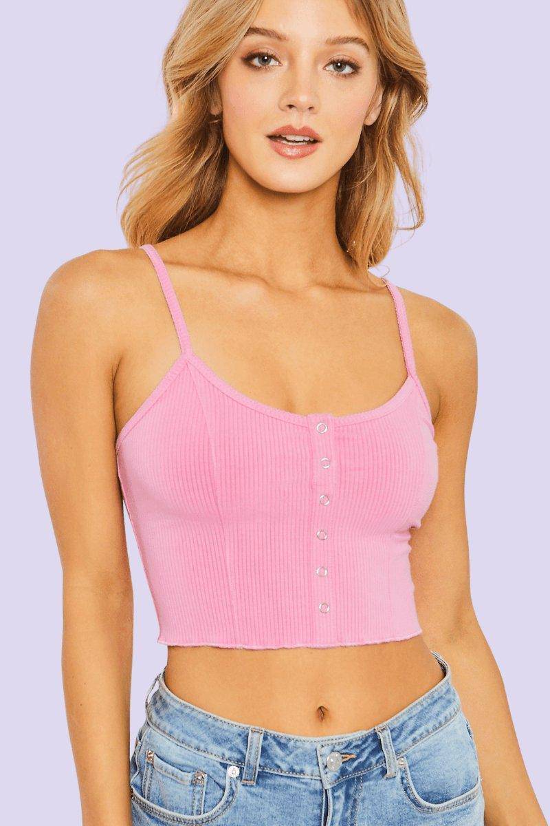 Knit Solid Camisole Crop Top, [product type]