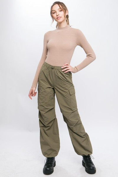 Loose Fit Parachute Cargo Pants - Knitted Belle Boutique
