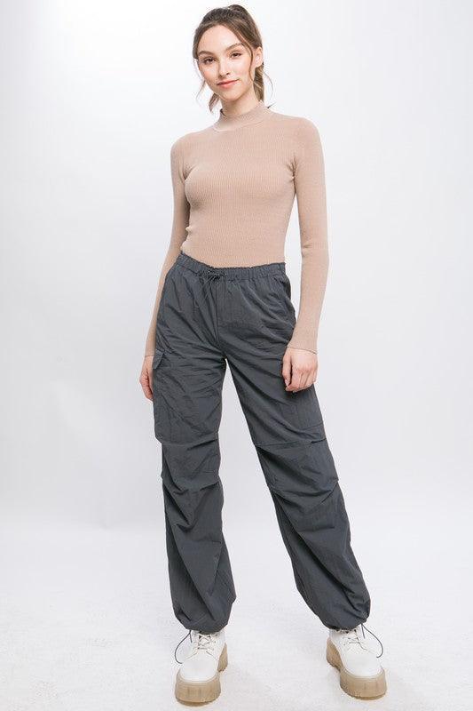 Loose Fit Parachute Cargo Pants - Knitted Belle Boutique