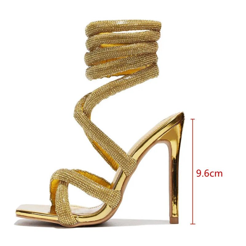 Gold Luxe Gladiator Heels - Size