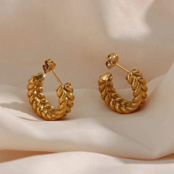 Luxury 18K Gold Funky Hoop Earrings