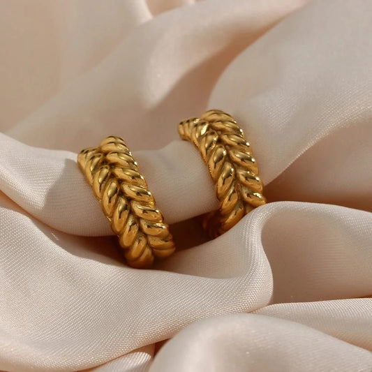 Luxury 18K Gold Funky Hoop Earrings