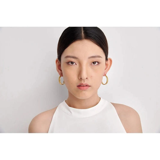 Gold Maat Hoop Earrings