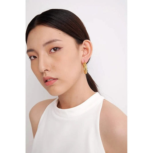 Gold Maat Hoop Earrings