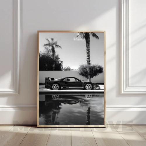 Fast & Feminine — Ferrari B&W Wall Art Print