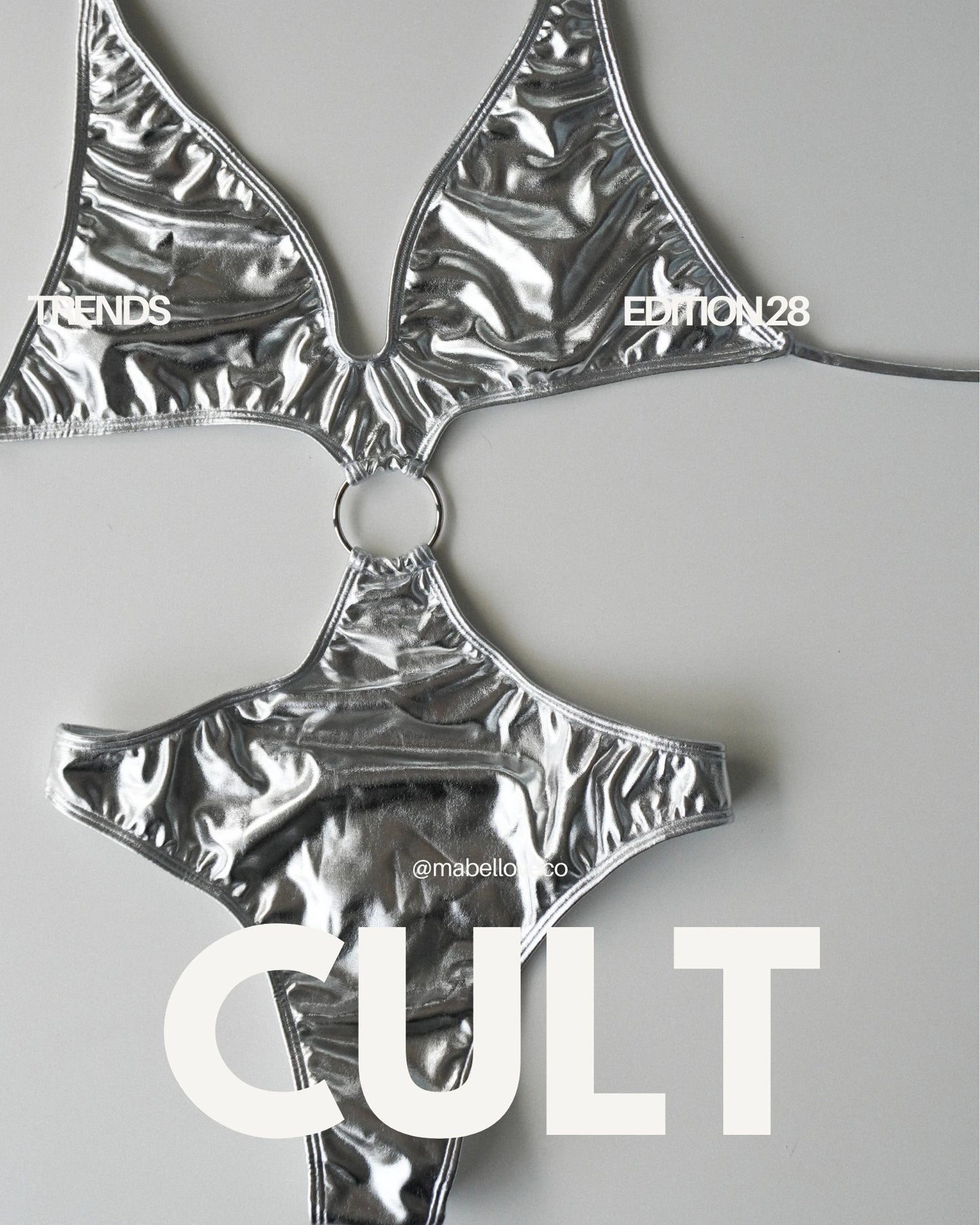 silver one piece swimsuit