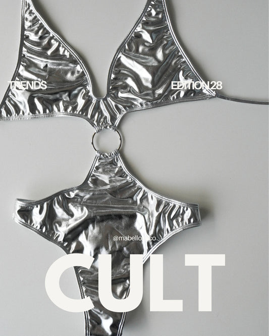 silver one piece swimsuit