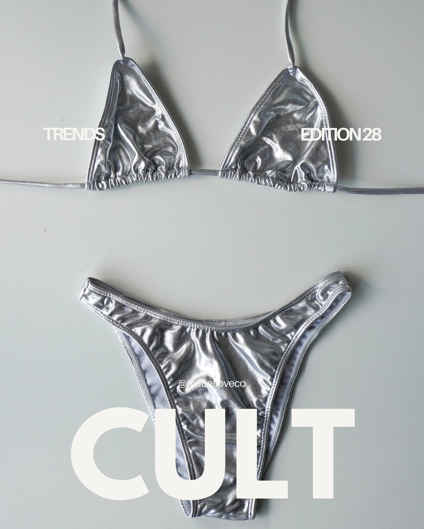 silver metallic bikini