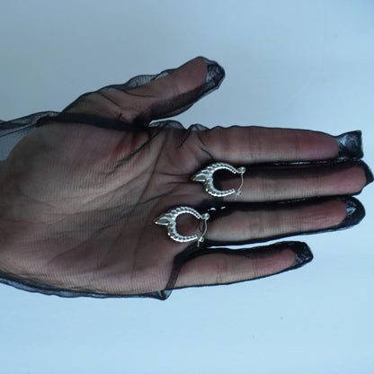 Silver heart earrings - broken hearts