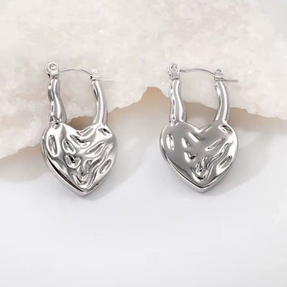 Silver heart earrings - broken hearts