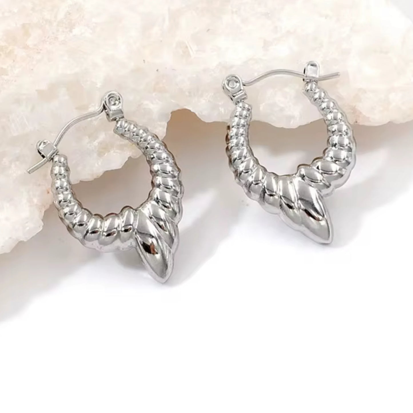 Silver heart earrings - broken hearts