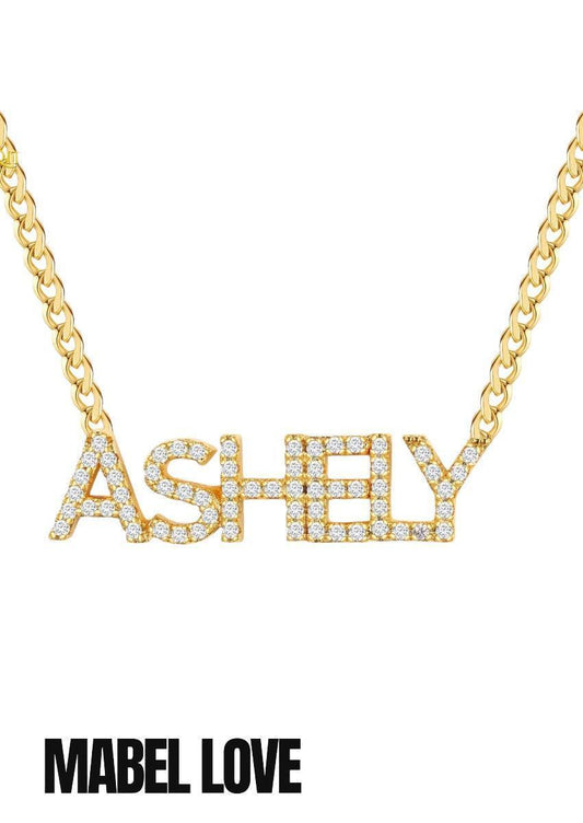Iced Out Name Necklace, 