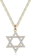 18K Gold Plated Crystal Star of David Charm Necklace, [product type]