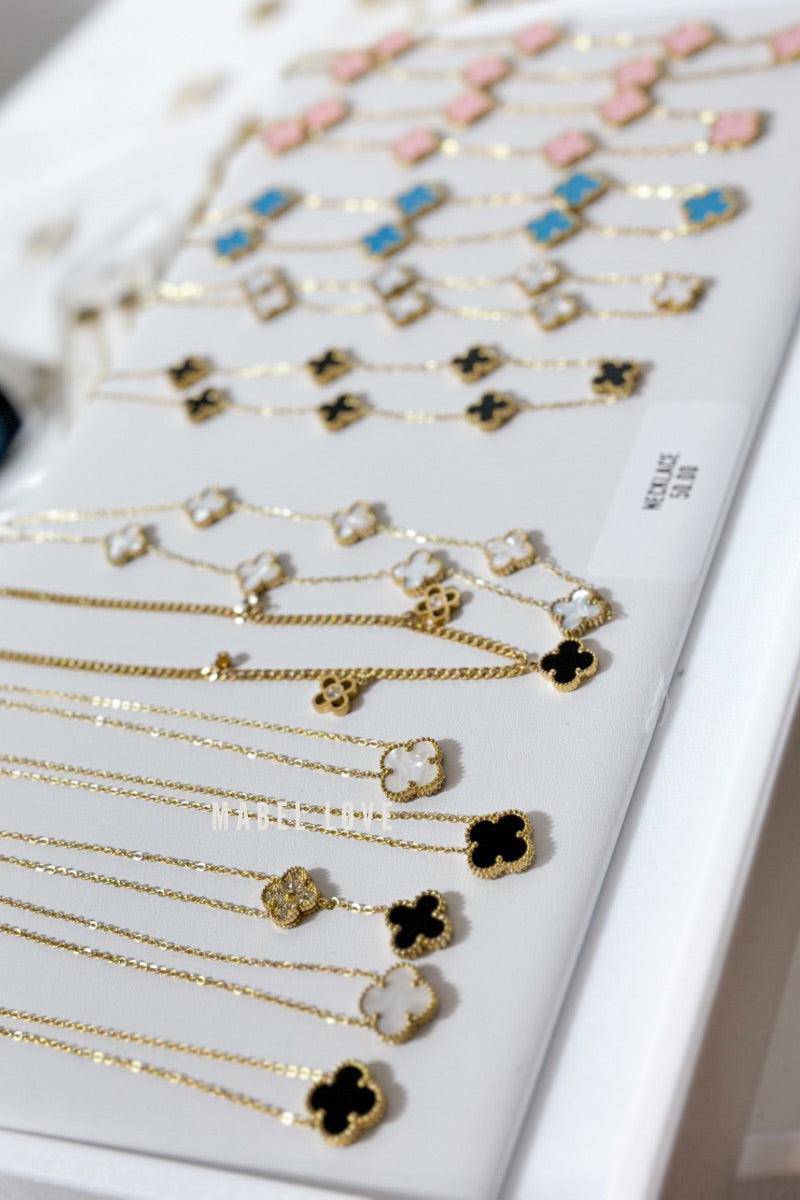 Gold Clover Pendants Necklace