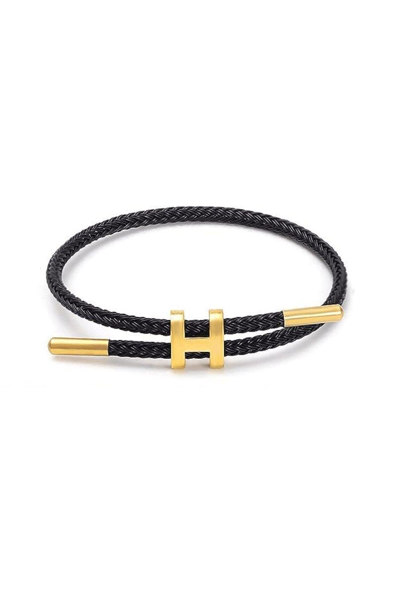 Gold Plated H Rope Bracelet, [product type]