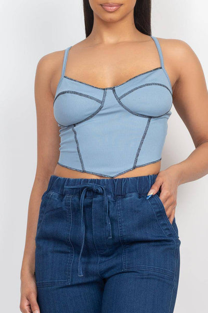 Bustier Ribbed Top Blue, [product type]