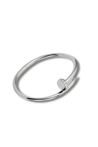 Silver Nail Zircon Cuff Bracelet