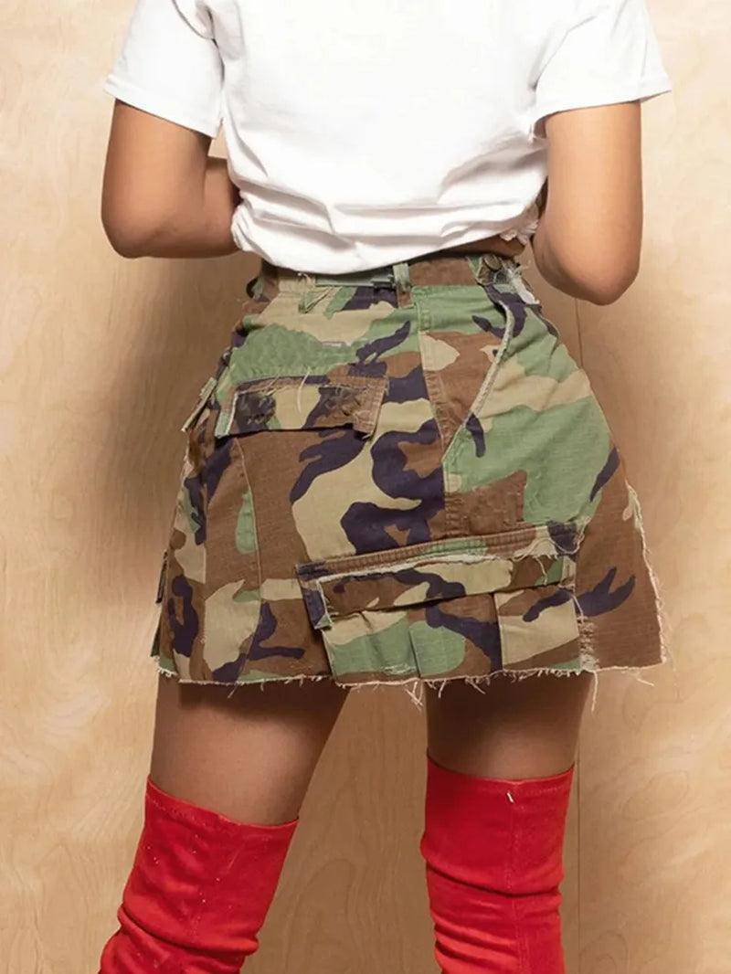 Camo Mini Skirt on, 