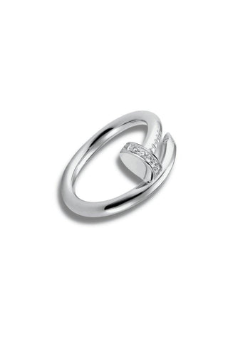 Silver Round Nail Ring