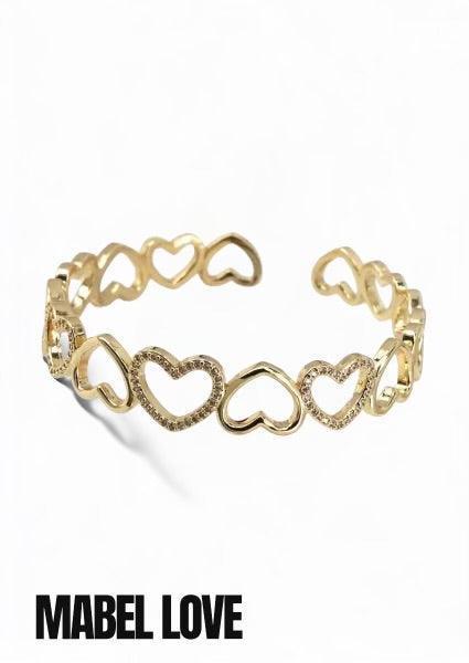 Adjustable Gold Hearts Ring, 