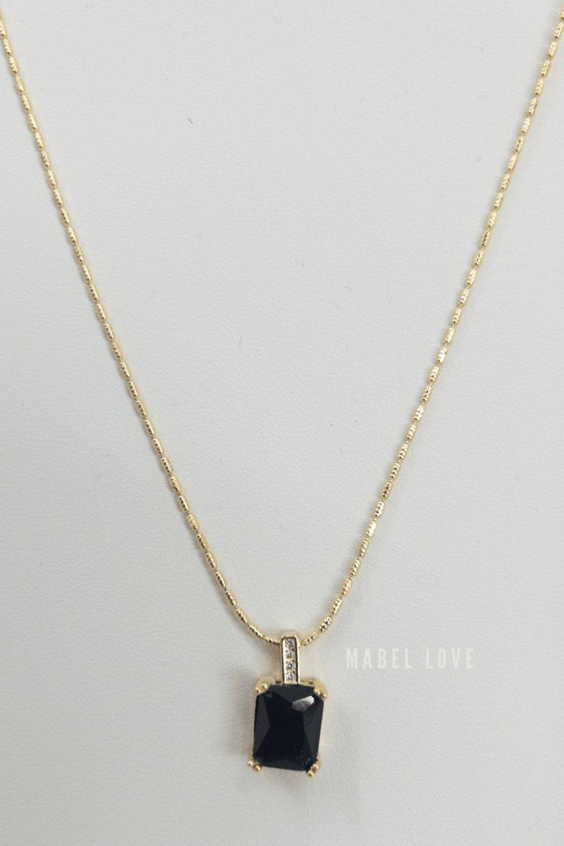 Black Square Gold Necklace, [product type]