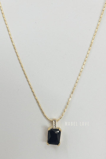 Black Square Gold Necklace, [product type]