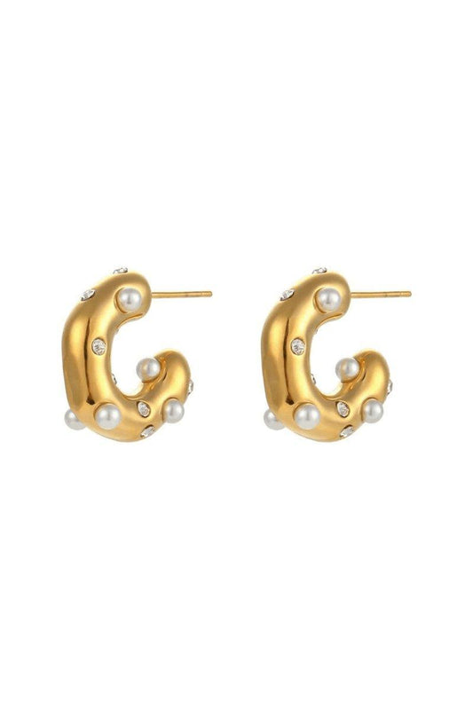 Chunky Stainless Steel Gold Plated Earrings, [product type]