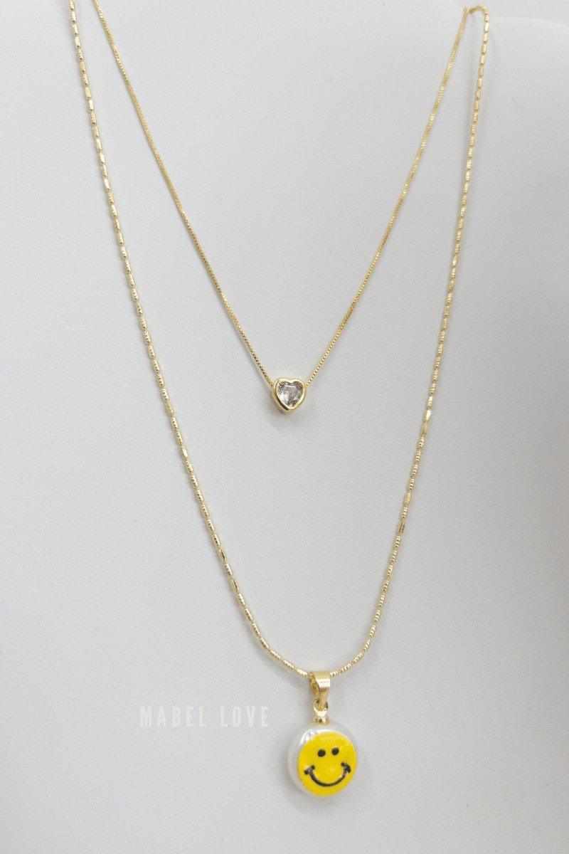 Happy Face Gold Necklace, [product type]