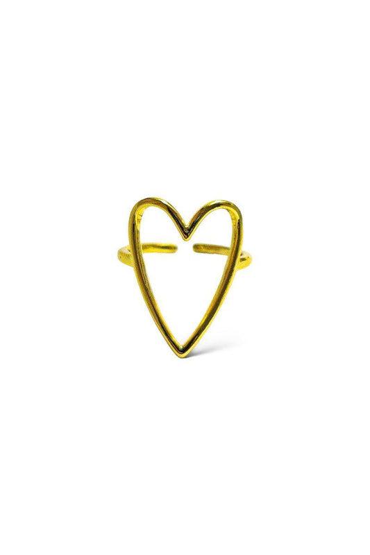 Heart Adjustable Gold Ring, [product type]