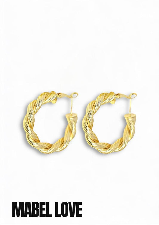 Twisted Gold Hoops, 
