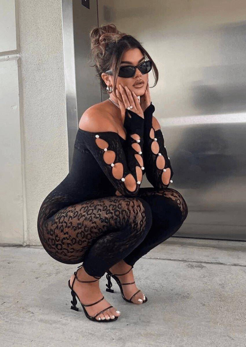 Sexy Mesh See through Jumpsuits, 