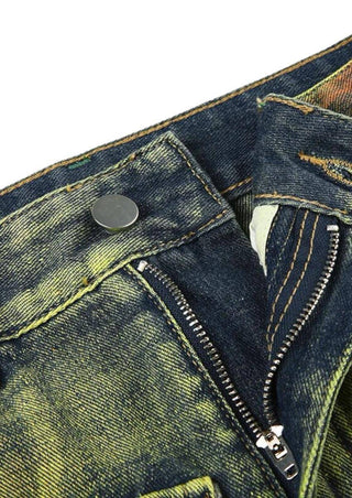 Zipper details of Denim Mini Skirt Big Pockets