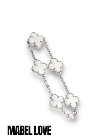 White Clover Bracelet (Silver Chain)