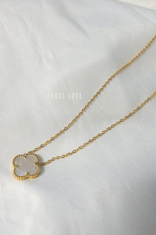 Dainty White Clover Necklace