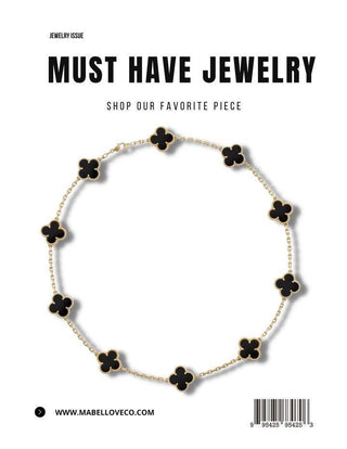 Black Multi Clover Necklace from Mabel Love Co.