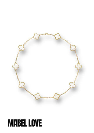 White Multi Clover Necklace