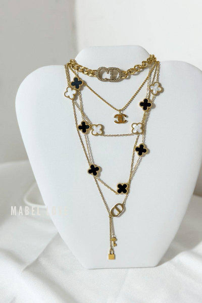 Medium Colored Stone Clover Necklace – Velvet Box Jewels