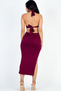 Cut-out Halter Midi Dress, [product type]