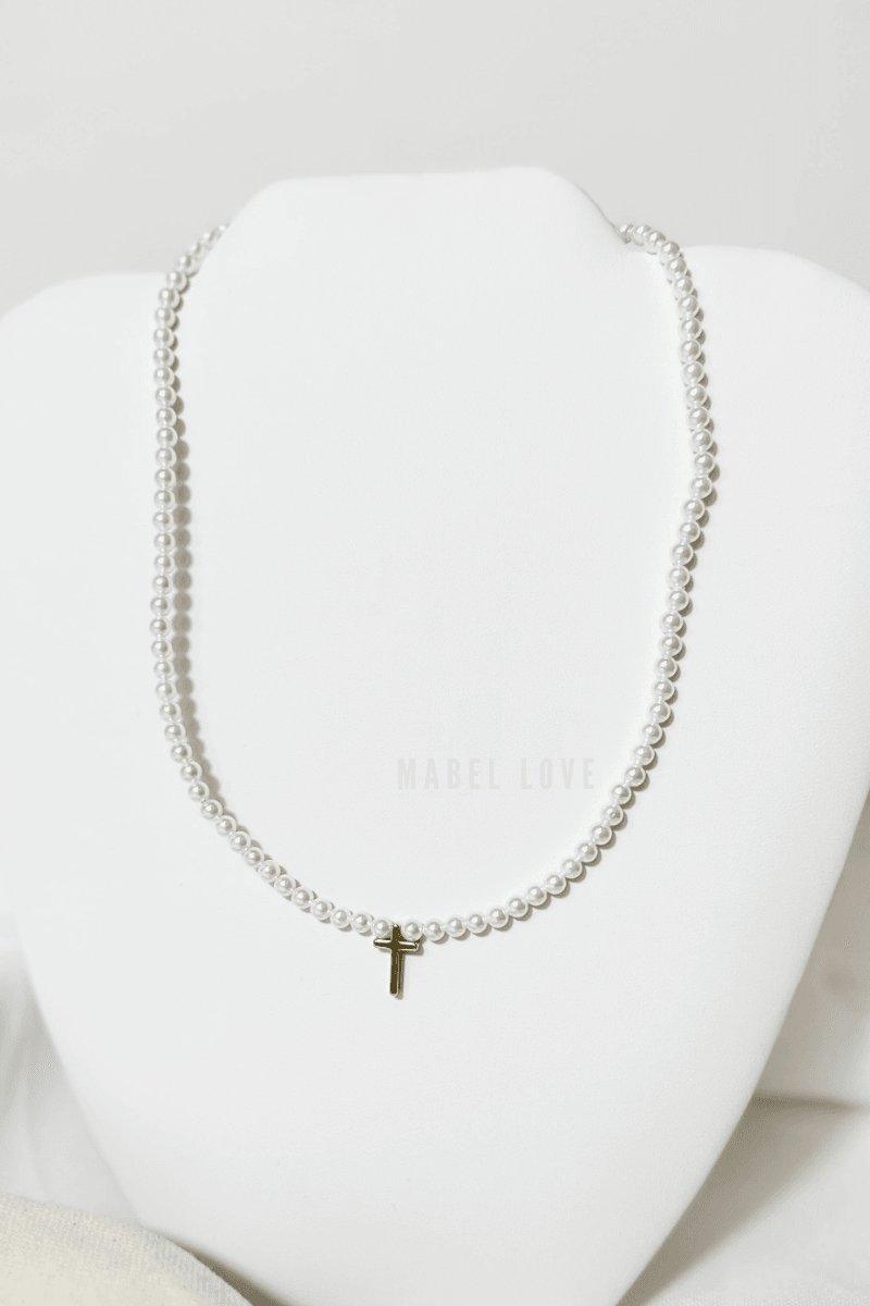 Cross Pearl Beads Necklace, 